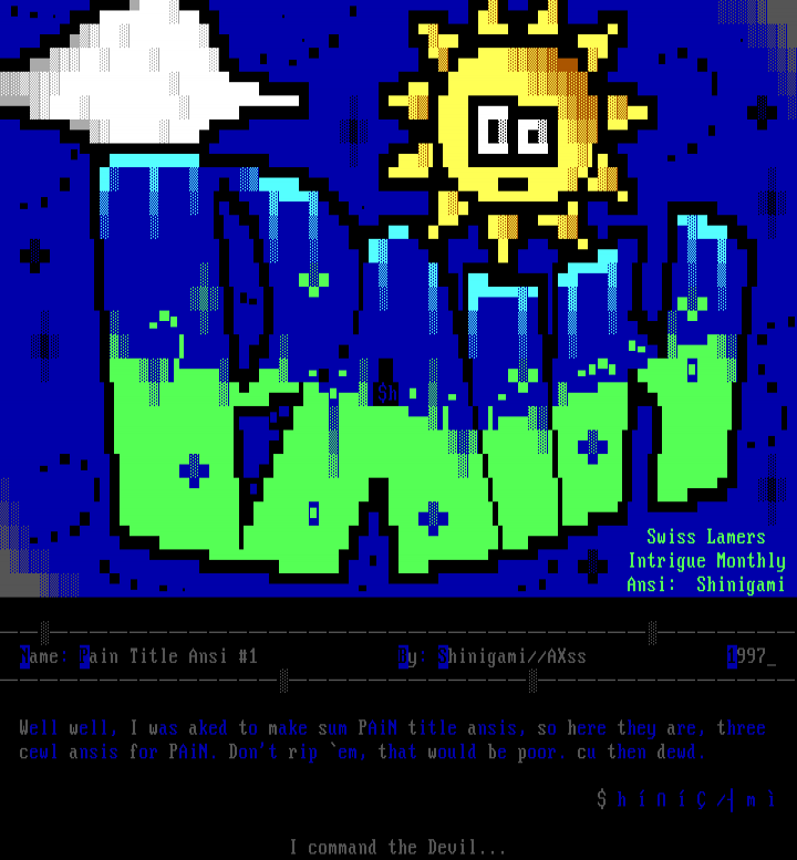 Pain Title Ansi #1 by Shinigami