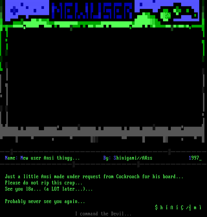 New user Ansi thingy... by Shinigami