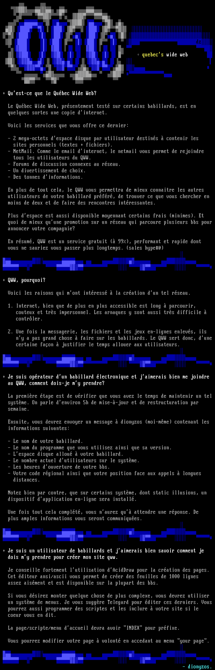 Quebec's wide web - informations. by dionyzos