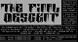 The Final Descent Zip Comment/ASCII by Sticky Fingaz