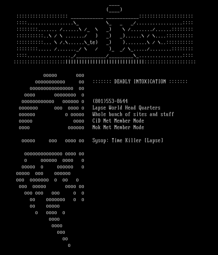 Deadly Intoxication Ascii by Tae