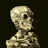 Skeleton With Cigarette by Ordinary_Pixels