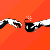 The Creation of Adam by 8bitbaba