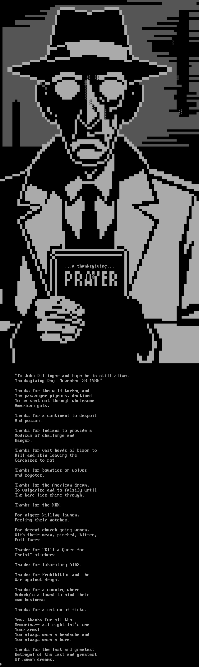A Thanksgiving Prayer by Picrotoxin