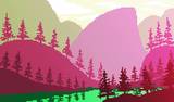 Pink Hills by Pixel Art For The He