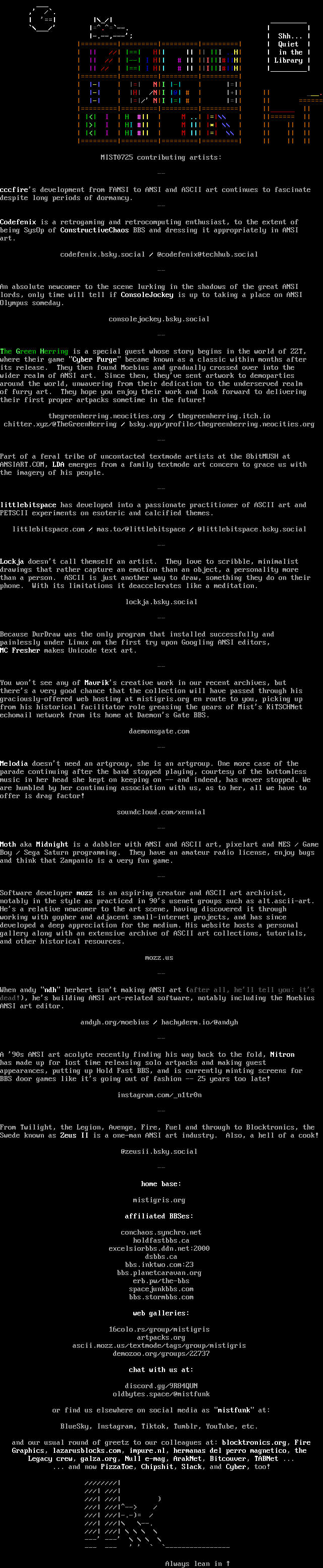 MIST0725 list of contributors by Cthulu / Moth / Lock