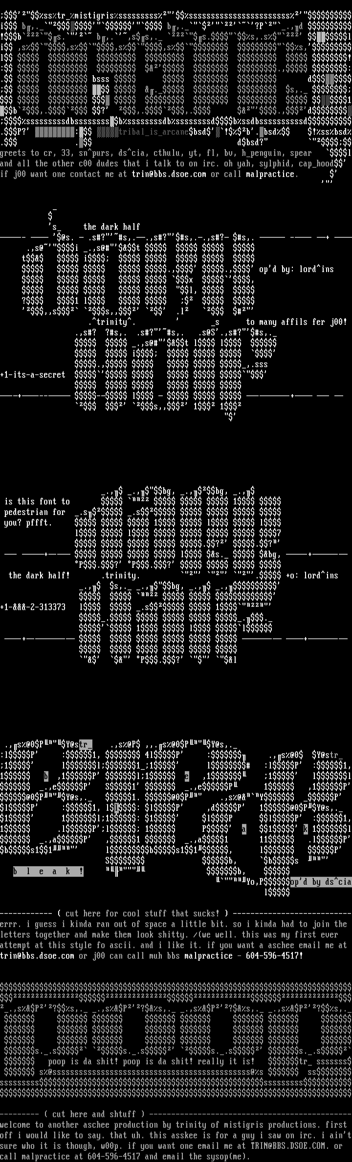ASCII colly by Trinity!