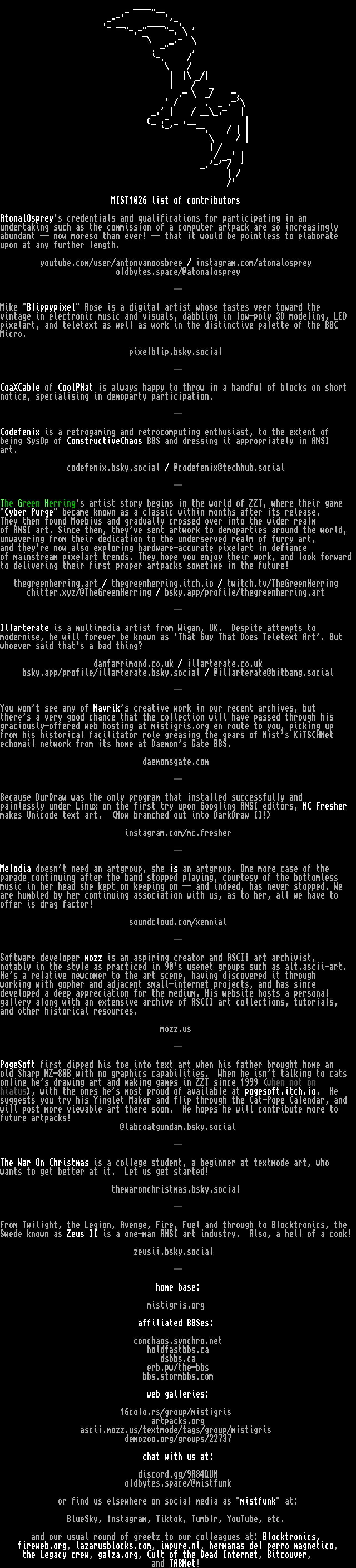MIST1026 memberlist by mozz / cthulu