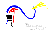 Blue elephant with trumpet by Ice Cream Emperor