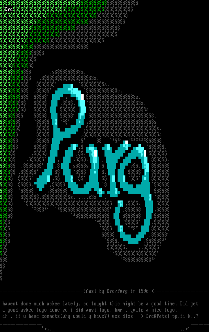 Purg logo. Ansi & Ascii mixture by Drc