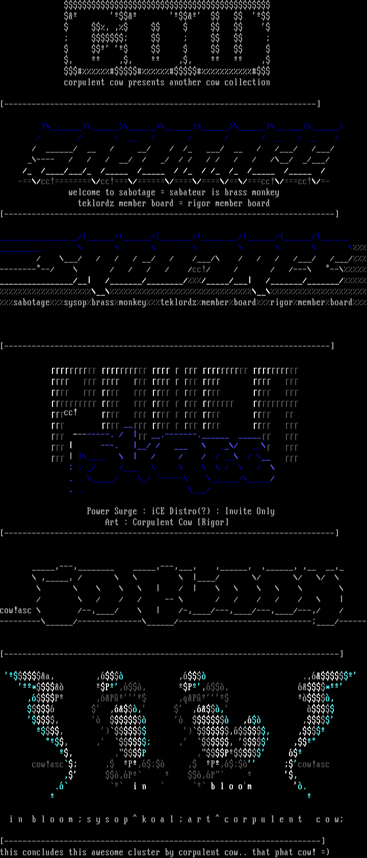 Ascii Cluster by Corpulent Cow