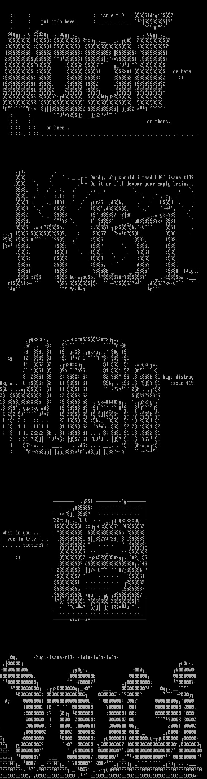 hugi diskmag logo colly by digi